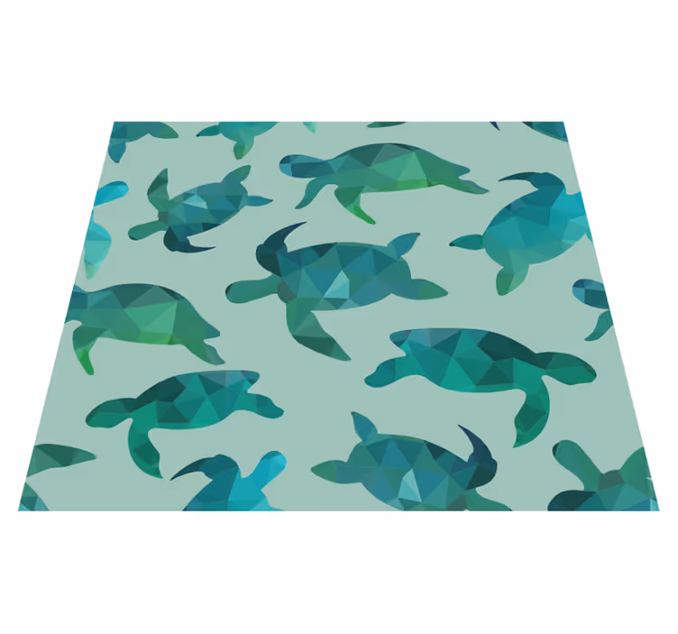 Tapis vinyle vert tortues vertes - TenStickers