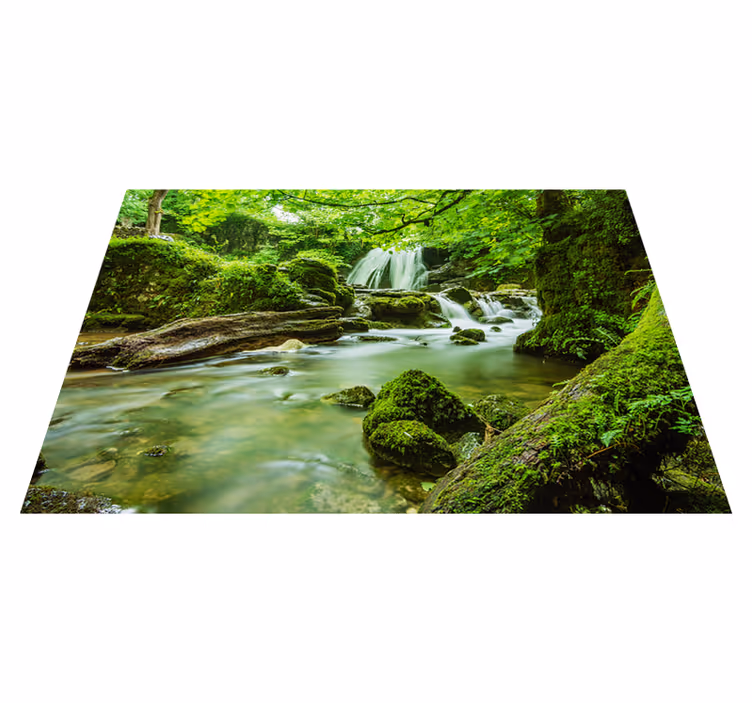 Tapis vinyle vert cascade sereine - TenStickers
