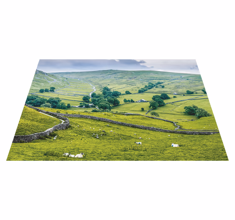 Tapis vinyle vert campagne anglaise - TenStickers