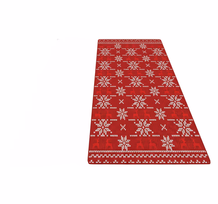 Tapis vinyle rouge motif typique de noël - TenStickers