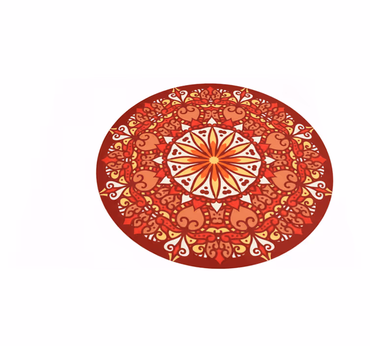 Tapis vinyle rouge mandala ornemental coloré luxe - TenStickers
