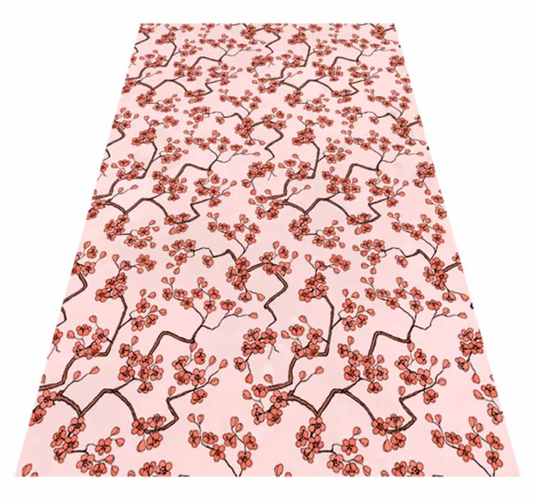 Tapis vinyle rose fleur de cerisier - TenStickers