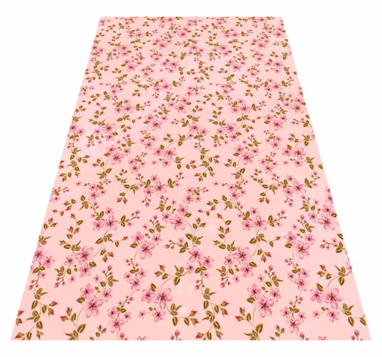 Tapis vinyle rose fleurs aquarelle roses - TenStickers