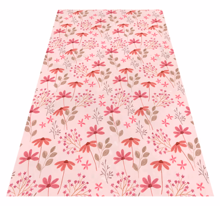 Tapis vinyle rose fleurs petites roses - TenStickers