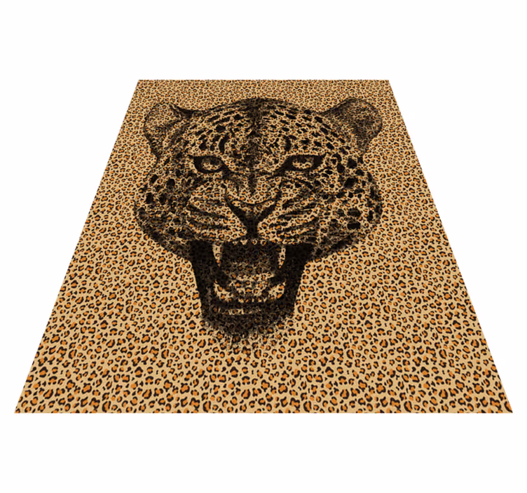 Tapis vinyle impressionnant léopard animal - TenStickers