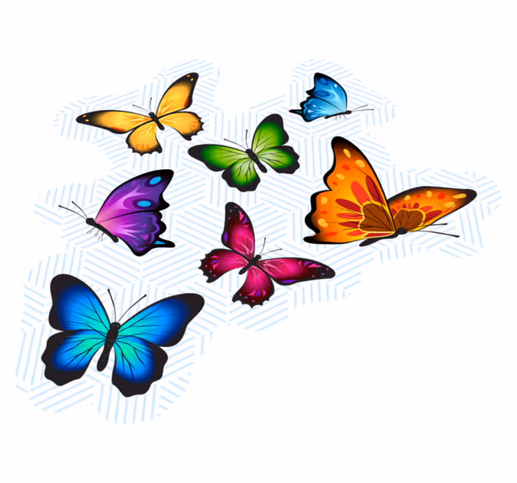 Tapis en vinyle animaux papillons volants - TenStickers