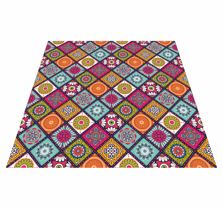 Tapis vinyle mandala modèle de mandala coloré - TenStickers