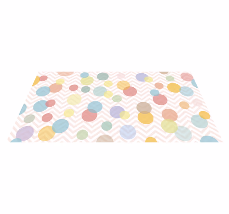 Tapis vinyle pour enfants chevron à pois colorés - TenStickers