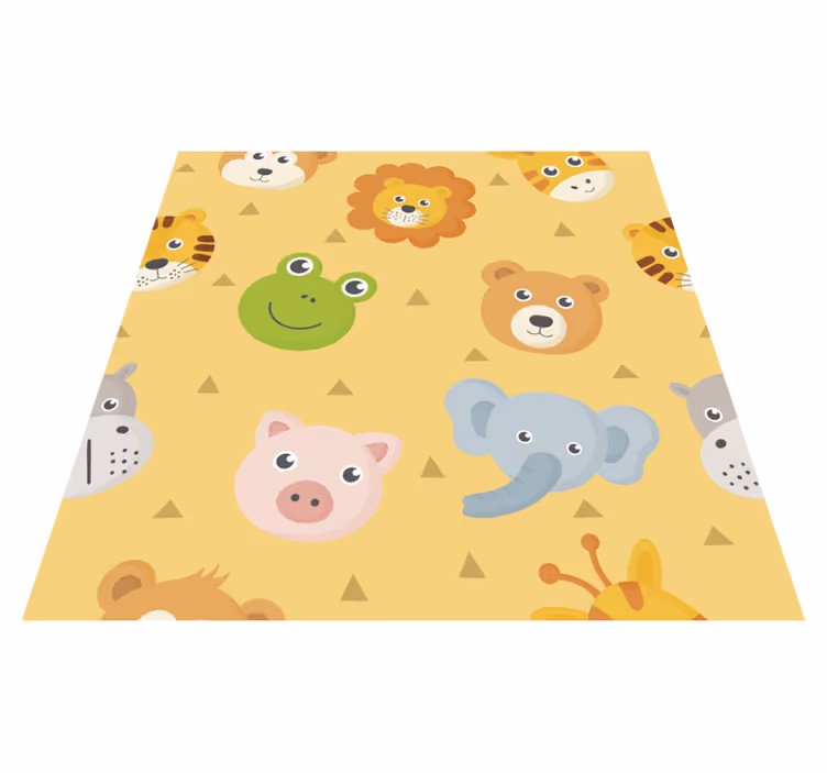 Magnifique tapis vinyle animaux bébés animaux - TenStickers