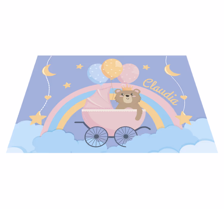 Tapis vinyle bébé motif de poussette personnalisable - TenStickers