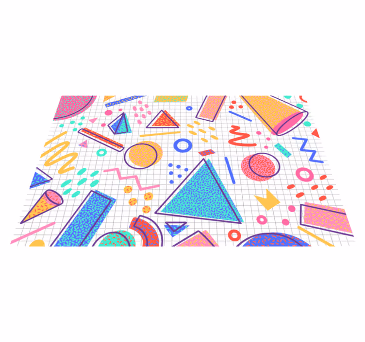 Tapis de vinyle géométrique de style rétro memphis - TenStickers