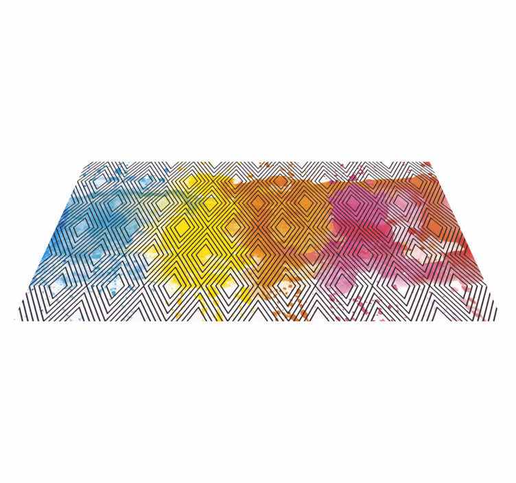 Tapis vinyle moderne géométrique aquarelle diamants - TenStickers