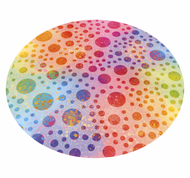 Tapis vinyle rond design circulaire en pointillé coloré - TenStickers