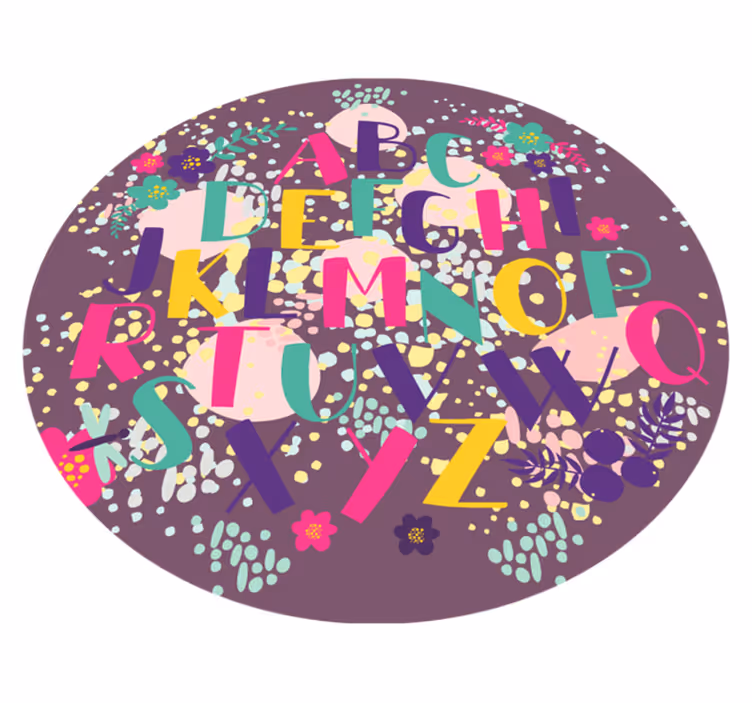 Tapis vinyle floral alphabet - TenStickers