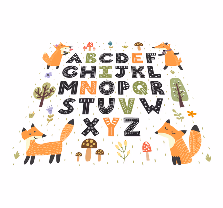 Superbe tapis d'alphabet en vinyle avec forêt - TenStickers