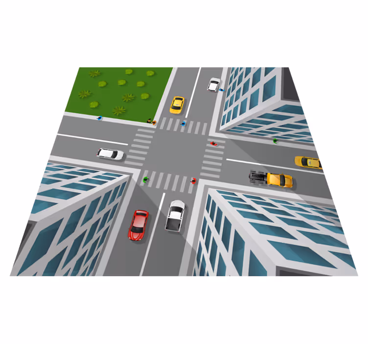 Superbe tapis en vinyle 3d crossroad - TenStickers