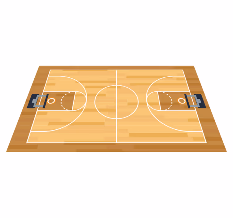Tapis vinyle jeux conception d'un terrain de basket - TenStickers