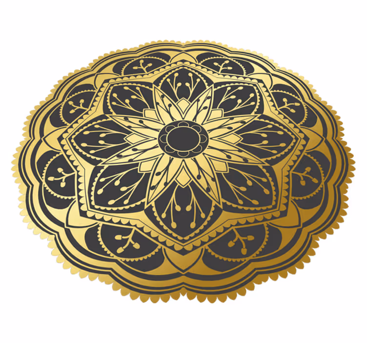 Tapis vinyle mandala motif de mandala doré - TenStickers
