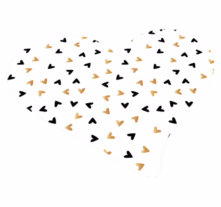 Tapis vinyle minimaliste coeur doré et noir - TenStickers