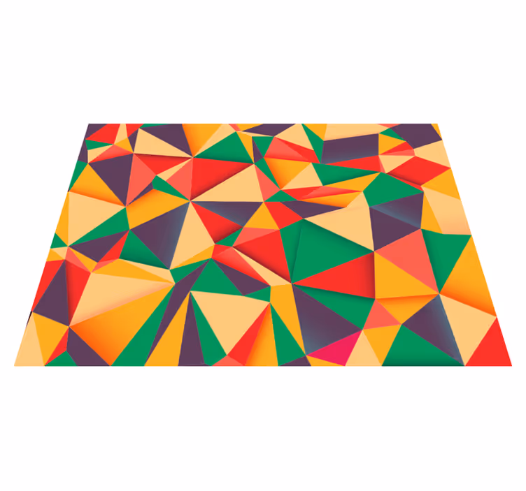 Tapis vinyle style triangle coloré - TenStickers