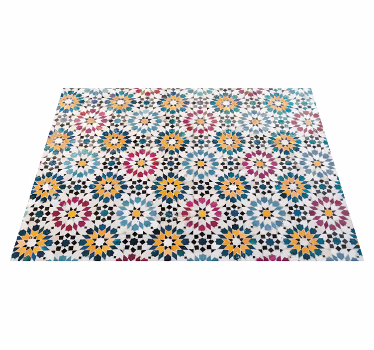 Tapis vinyle plantes mosaïque florale - TenStickers