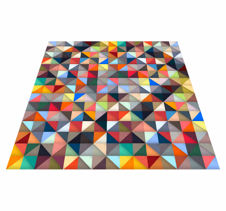 Tapis vinyle géométrique motif triangulaire coloré - TenStickers