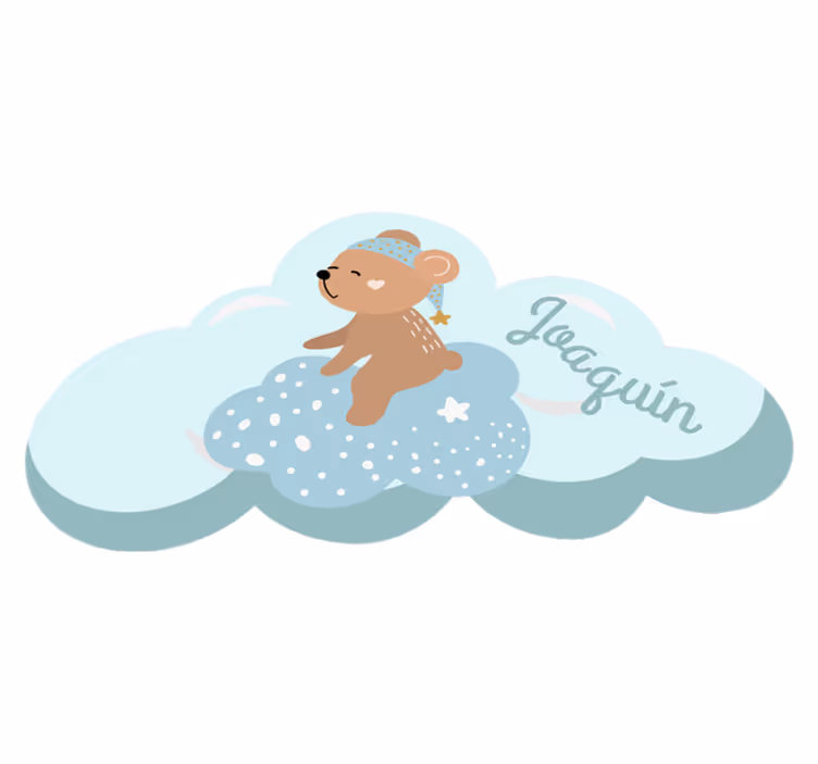 Tapis vinyle personnalisé motif ours nuage - TenStickers