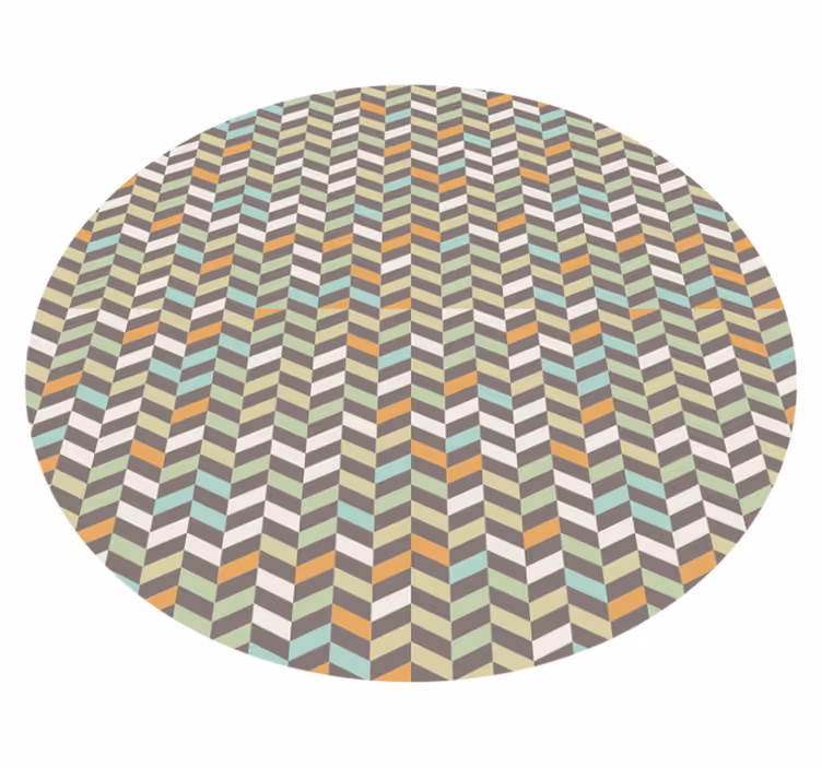 Tapis vinyle géométrique cercle de spectre en chevron - TenStickers