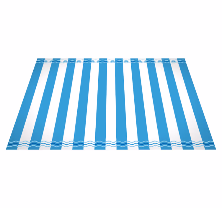 Tapis marin rayé bleu et blanc - TenStickers