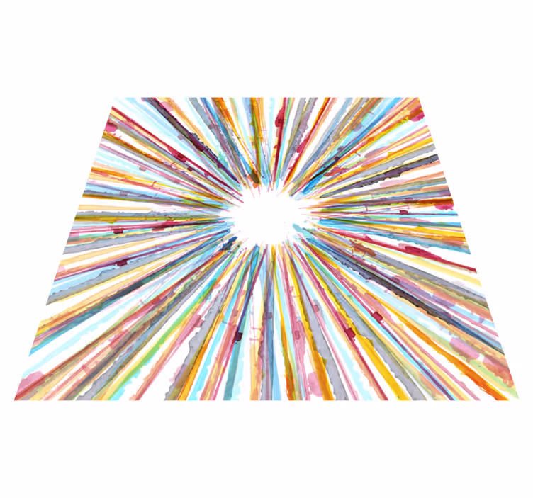 Tapis vinyle géométrique motif d'éclatement radieux - TenStickers