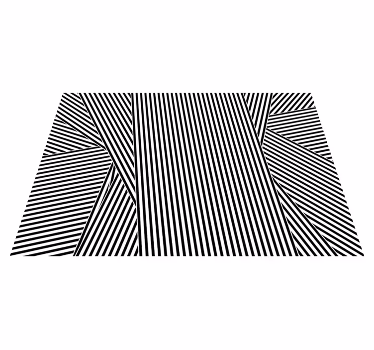 Tapis vinyle rayures noires et blanches - TenStickers