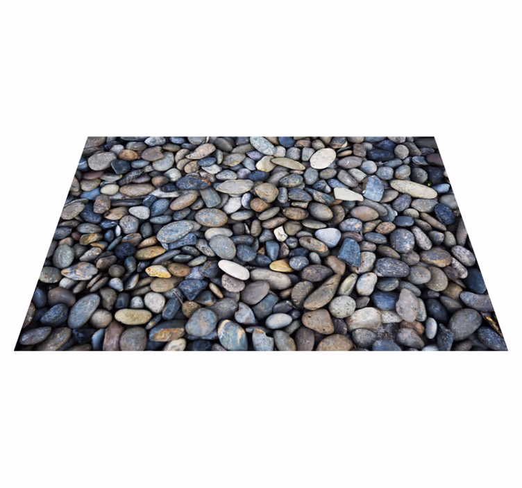 Tapis vinyle pierre motif de galets - TenStickers