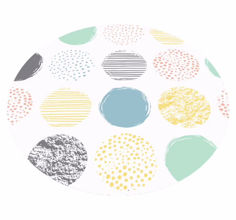 Tapis vinyle géométrique motif à pois colorés - TenStickers