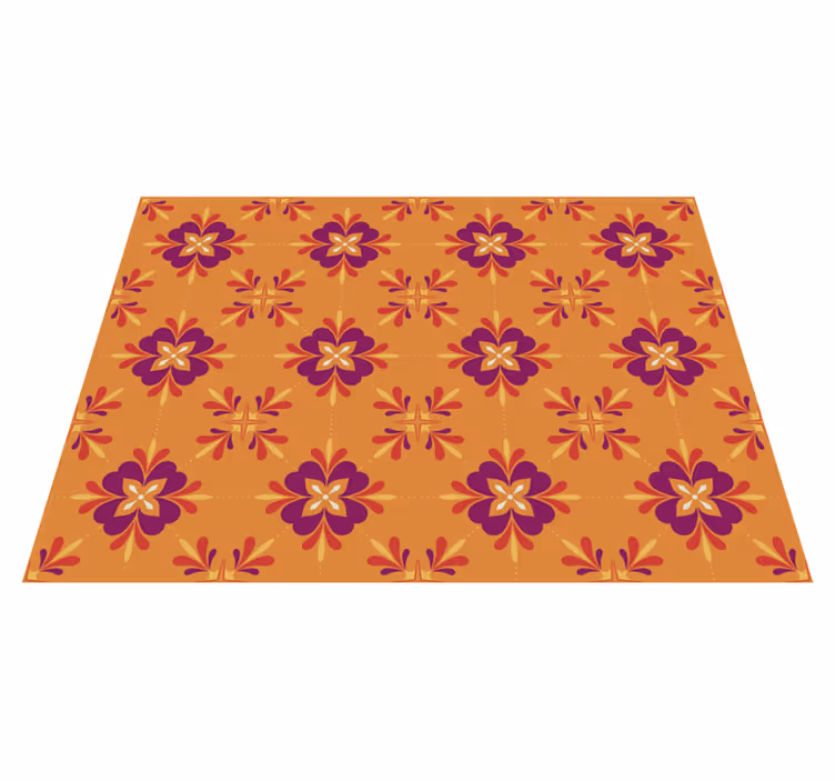 Tapis vinyle plantes superposition à motifs floraux - TenStickers