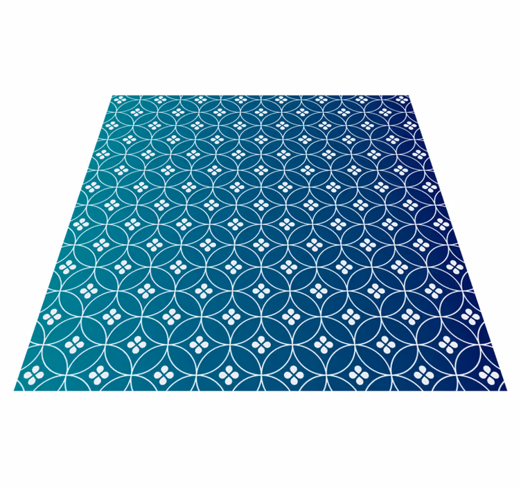 Tapis vinyle géométrique superposition géométrique bleue - TenStickers