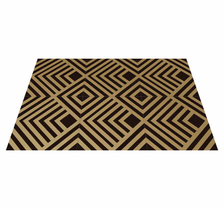 Tapis vinyle géométrique losanges noirs - TenStickers