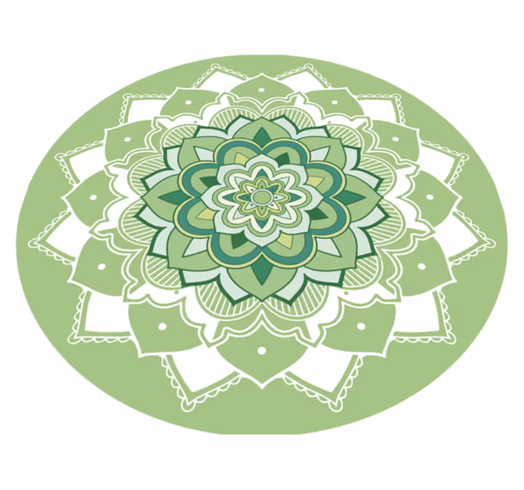 Tapis vinyle mandala conception de mandala vert - TenStickers