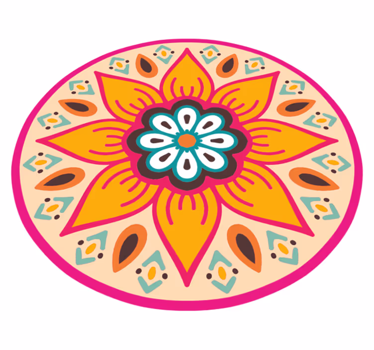 Tapis vinyle mandala motif de mandala circulaire - TenStickers