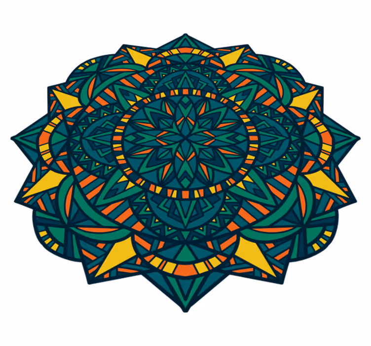 Tapis vinyle mandala oeuvre circulaire de mandala - TenStickers