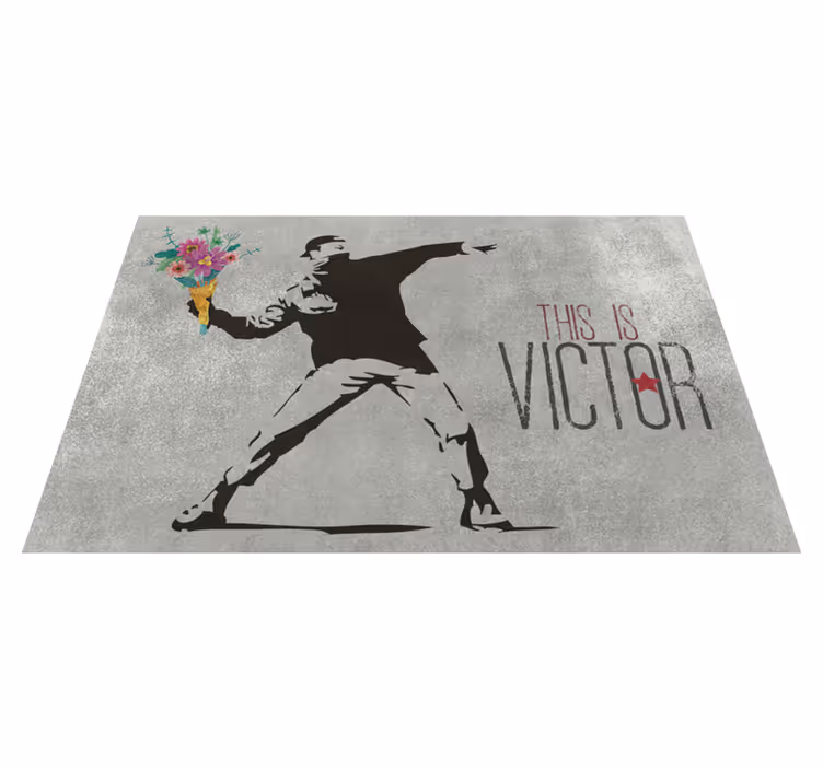 Tapis vinyles personnalisable bouquet personnalisé - TenStickers