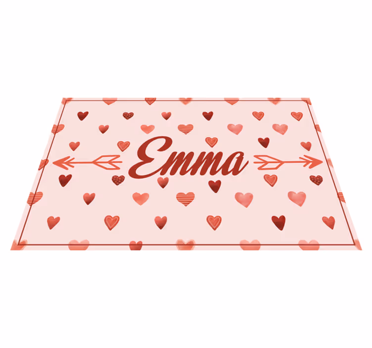 Tapis vinyles personnalisable thème coeur personnalisé - TenStickers