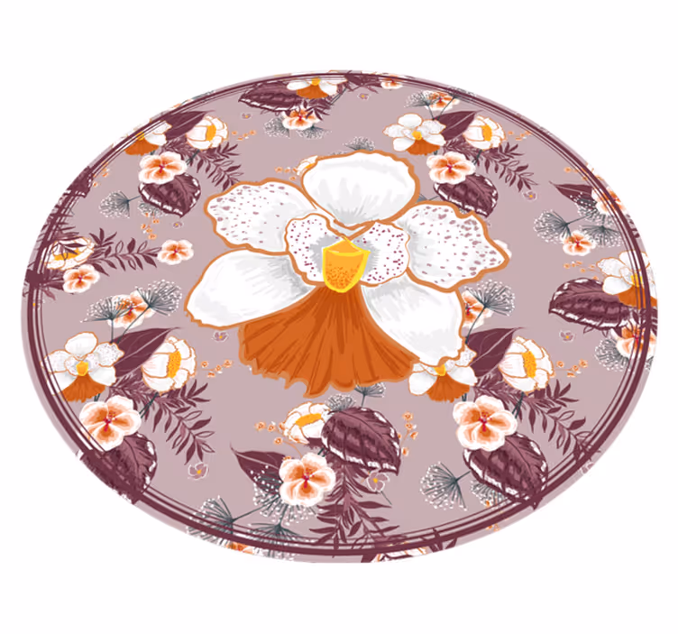 Tapis vinyle plantes cercle à motifs floraux - TenStickers