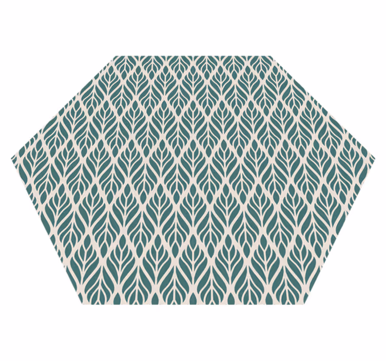 Tapis vinyle géométrique motif de feuille géométrique - TenStickers