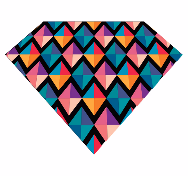 Tapis de vinyle géométrique de diamants colorés - TenStickers