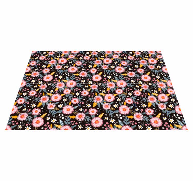 Tapis vinyle plantes détail de motif floral - TenStickers