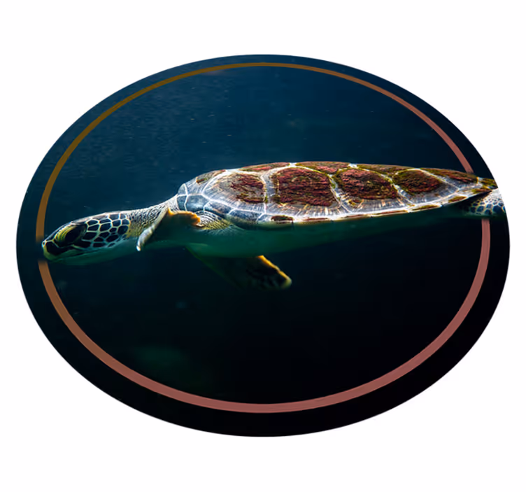 Tapis vinyle tortue qui nage - TenStickers