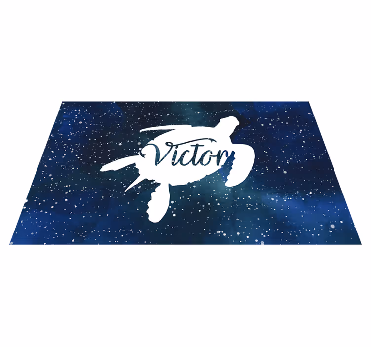 Tapis vinyle personnalisé tortue de mer étoilée - TenStickers