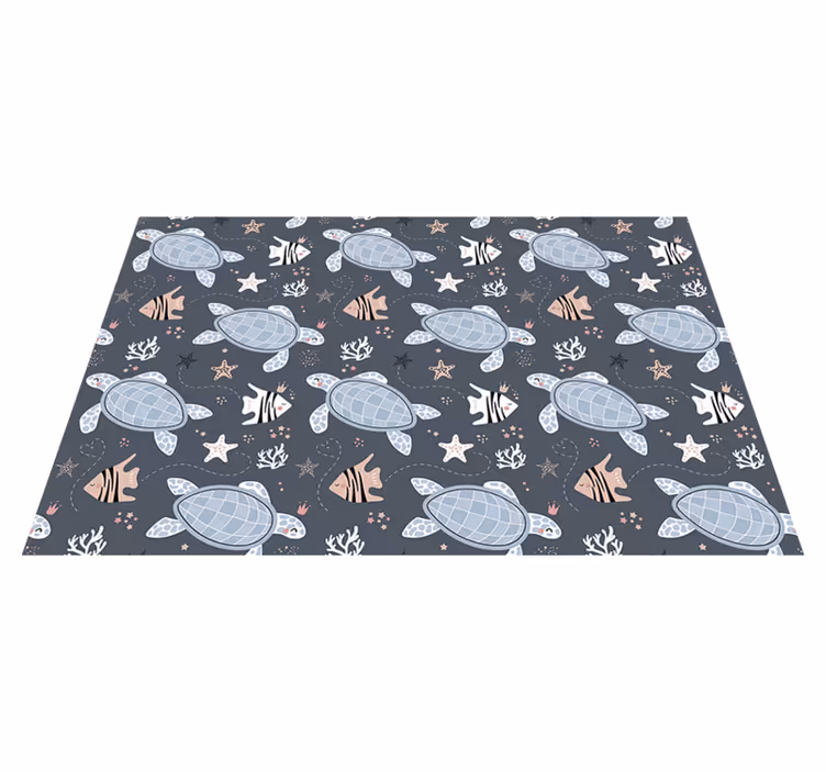 Tapis chambre Tortues et poissons de mer - TenStickers