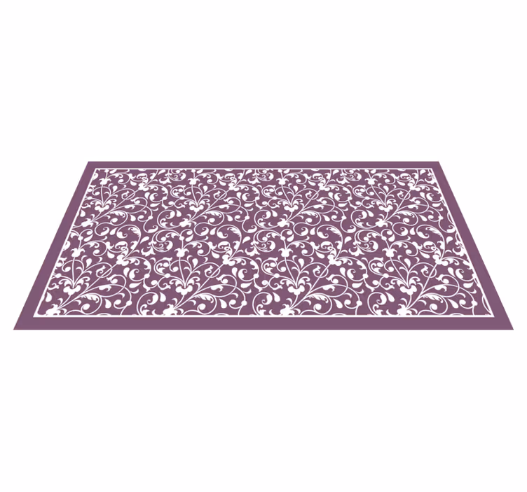 Tapis d'entrée rectangulaire feuilles ornementales - TenStickers