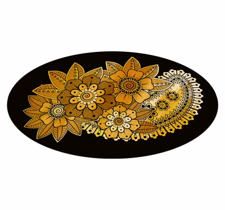 Tapis vinyle mandala détail du mandala - TenStickers
